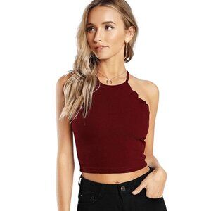SHEIN Scallop Trim Halter Top